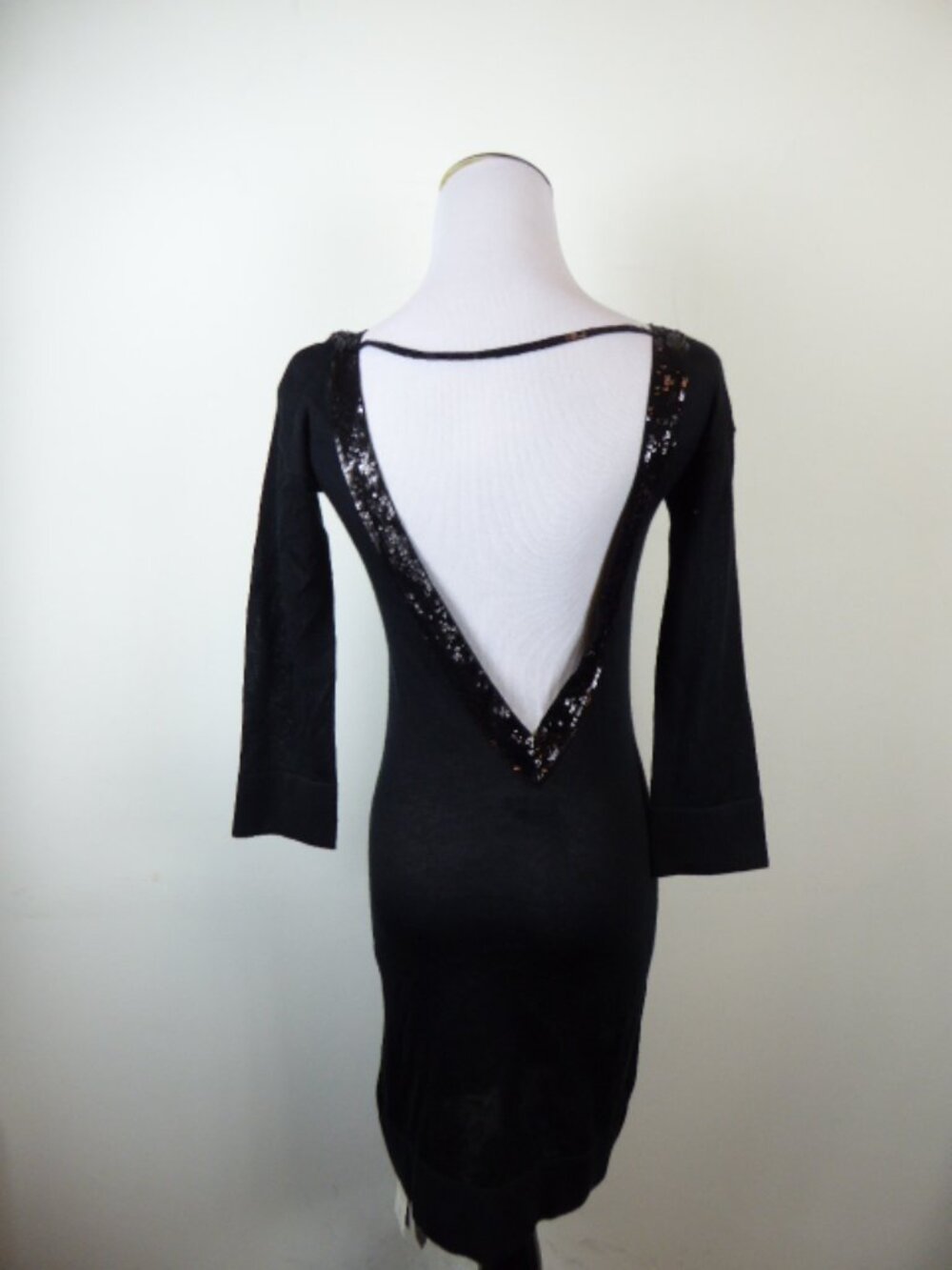 NWT AX GIORGIO ARMANI EXCHANGE LOW V BACK sequin party DRESS XS